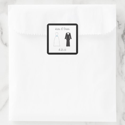 Bruid en bruidegom sticker (Tas)