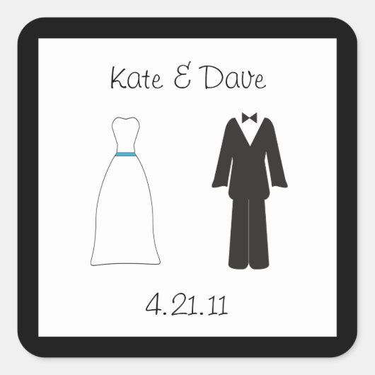 Bruid en bruidegom sticker (Voorkant)