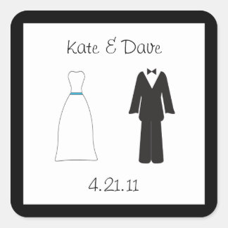 Bruid en bruidegom sticker