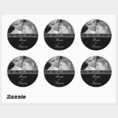 Bruid en bruidegom Sticker Zwart-wit Uw foto (Vel)