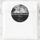 Bruid en bruidegom Sticker Zwart-wit Uw foto (Tas)