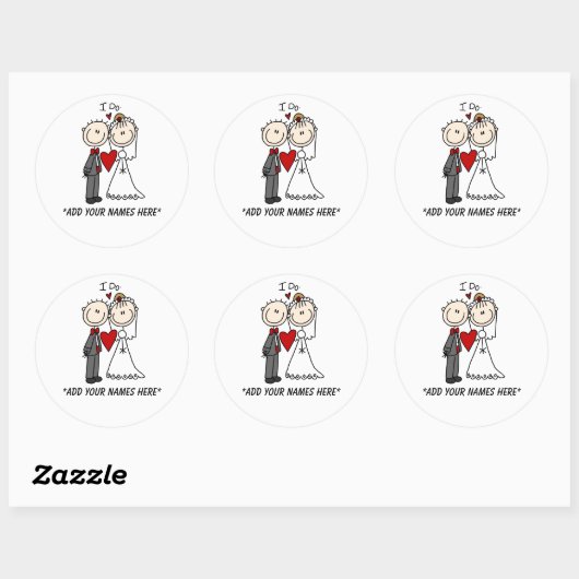 bruid en bruidegom Stickers (Vel)