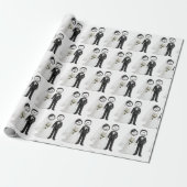 Bruid en Bruidegom Stickfiguren Cadeaupapier (Uitgerold)