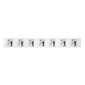 Bruid en Bruidegom Stickfiguren Satijnen Lint (Voorkant)