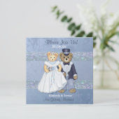 Bruid en bruidegom Teddy Bear Wedding Kaart (Staand voorkant)