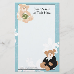 Bruid en bruidegom Teddy Bears Stationery Briefpapier