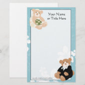 Bruid en bruidegom Teddy Bears Stationery Briefpapier (Voorkant / Achterkant)