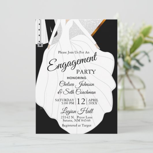 Bruid en bruidegom Thema - Verloving Kaart (Staand voorkant)