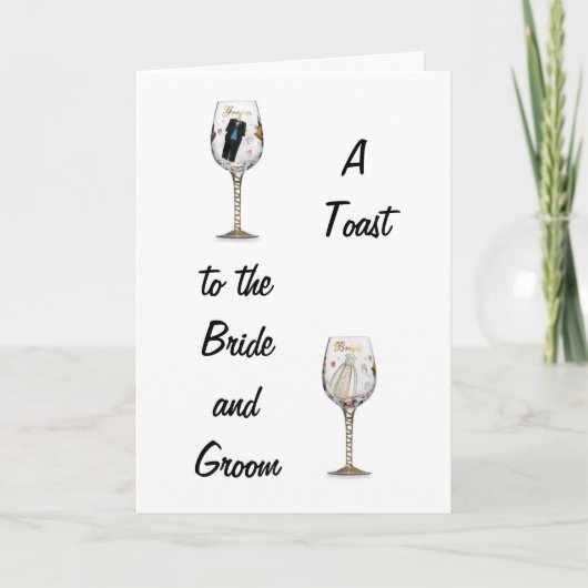 BRUID EN BRUIDEGOM TOAST KAART (Voorkant)