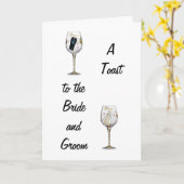 BRUID EN BRUIDEGOM TOAST KAART (Gele Bloem)