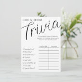Bruid en bruidegom Trivia Informatiekaartje (Staand voorkant)