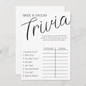Bruid en bruidegom Trivia Informatiekaartje (Voorkant / Achterkant)