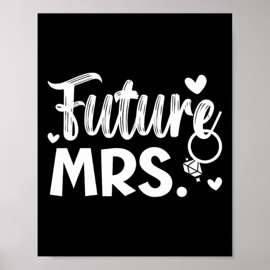 bruid en bruidegom trouwdag huwelijk net getrouwd poster (Voorkant)