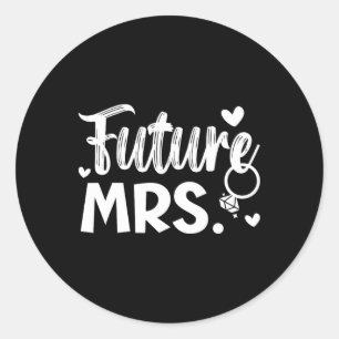bruid en bruidegom trouwdag huwelijk net getrouwd ronde sticker