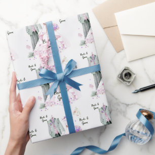 Bruid en bruidegom trouwjurk & pak cadeaupapier