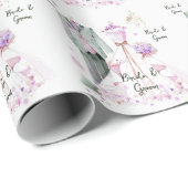 Bruid en bruidegom trouwjurk & pak cadeaupapier (Rol Hoek)