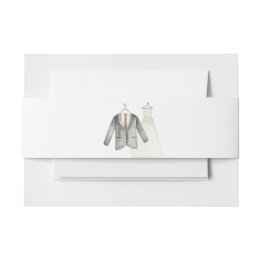 Bruid en bruidegom trouwjurk trouwpak uitnodigingen wikkel