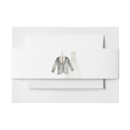 Bruid en bruidegom trouwjurk trouwpak uitnodigingen wikkel