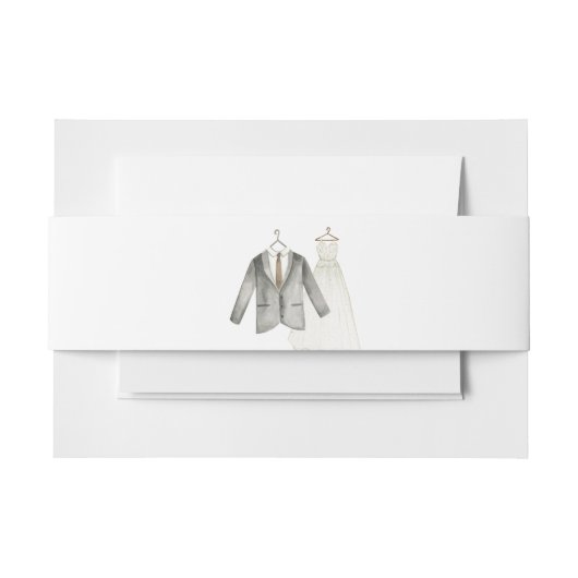 Bruid en bruidegom trouwjurk trouwpak uitnodigingen wikkel (Voorkant Voorbeeld)