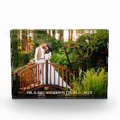 Bruid en bruidegom Trouwnamen Datum Fotoblok (Voorkant)