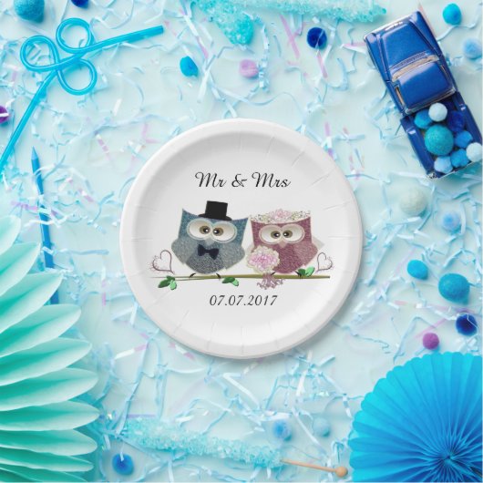 Bruid en bruidegom Trouwpapier Borden Papieren Bordje (Feest)