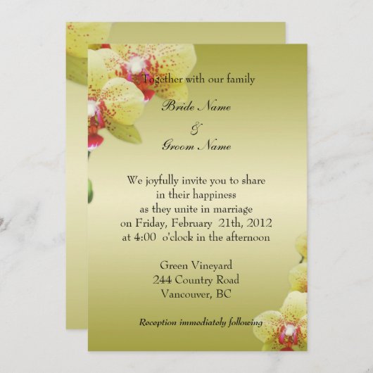 bruid en bruidegom trouwuitnodiging kaart (Voorkant / Achterkant)