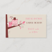 Bruid en Bruidegom Uil Koppel Tombola Tickets Informatiekaartje (Voorkant)