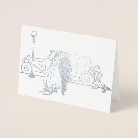 bruid en bruidegom uit 1920 folie kaarten (Voorkant)