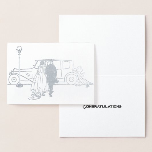 bruid en bruidegom uit 1920 folie kaarten (Display)