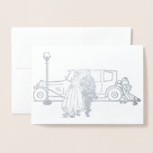 bruid en bruidegom uit 1920 folie kaarten (Voorkant met envelop)
