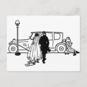 Bruid en bruidegom uit de jaren 20 briefkaart (Voorkant)