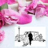 Bruid en bruidegom uit de jaren 20  zelfinktende stempel