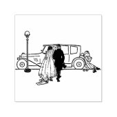 Bruid en bruidegom uit de jaren 20  zelfinktende stempel (Design)