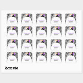Bruid en bruidegom Zebra Patroon Bruiloft Vierkante Sticker (Vel)