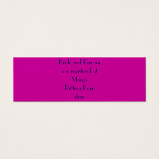 Bruid en bruidegom zijn geregistreerd op... mini visitekaartjes