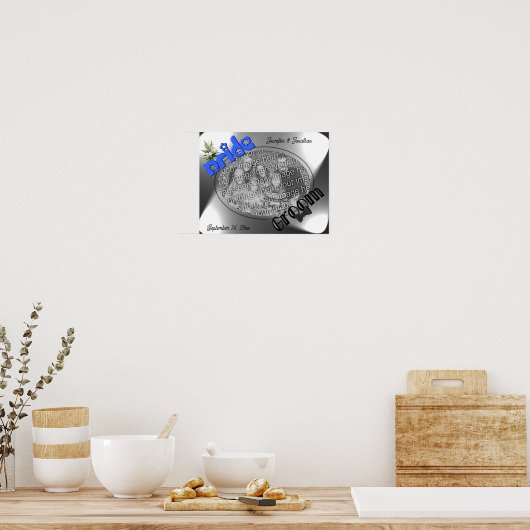 Bruid en bruidegomFrame Creëer Uw eigen foto Poster (Keuken)