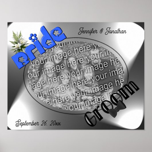 Bruid en bruidegomFrame Creëer Uw eigen foto Poster (Voorkant)