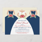 Bruid en bruidsmeisjes Bruids Brunch Uitnodigen (m Kaart (Voorkant / Achterkant)