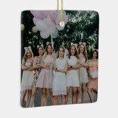 Bruid en bruidsmeisjes foto trouwdag Keepsake Keramisch Ornament (Rechts)