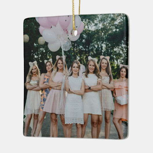 Bruid en bruidsmeisjes foto trouwdag Keepsake Keramisch Ornament (Links)