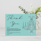 Bruid en Co Kroonluchter Blauw Dank u Kaart (Staand voorkant)