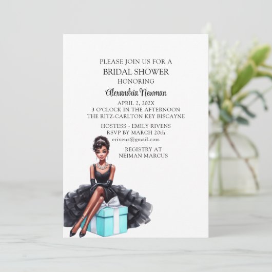 Bruid en Co. Vrijgezellenfeest Afro-Amerikaans Kaart (Staand voorkant)