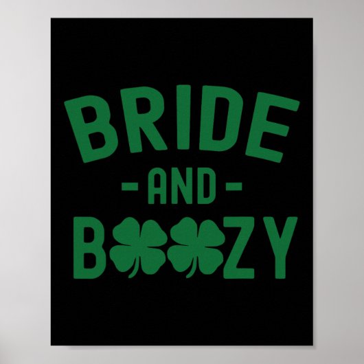 Bruid En Dronken Ierse St. Patrick's Day Grappige  Poster (Voorkant)