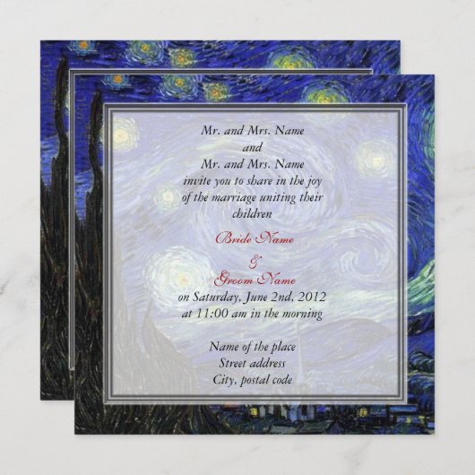 bruid - en groom - huwelijksuitnodiging voor ouder kaart (Voorkant / Achterkant)