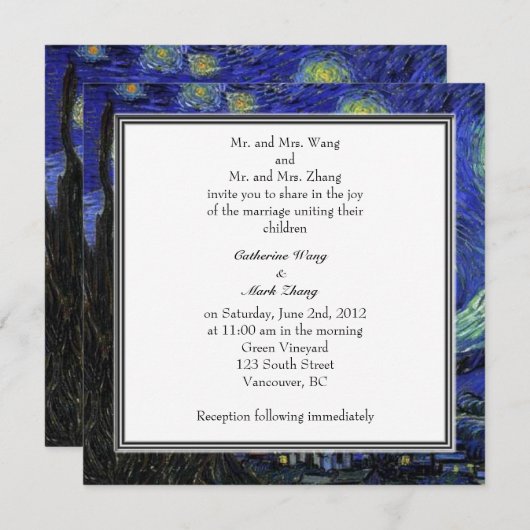 bruid - en groom - huwelijksuitnodiging voor ouder kaart (Voorkant / Achterkant)