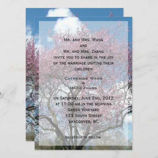 bruid - en groom - huwelijksuitnodiging voor ouder kaart (Voorkant / Achterkant)