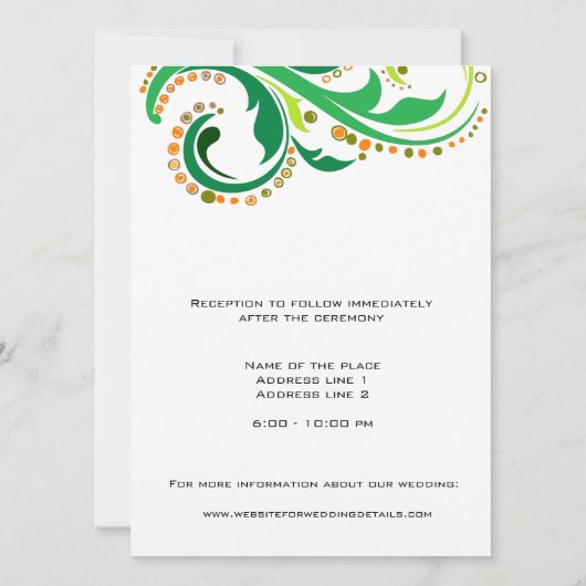 bruid - en groomouders trouwuitnodigingen kaart (Achterkant)