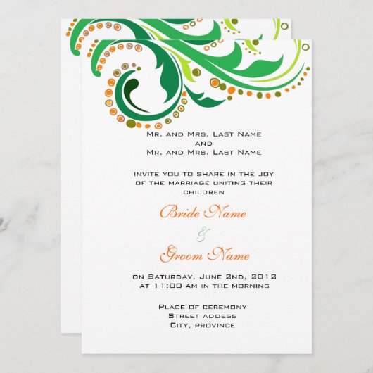 bruid - en groomouders trouwuitnodigingen kaart (Voorkant / Achterkant)