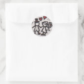 Bruid en Grrom 2 Ronde Sticker (Tas)