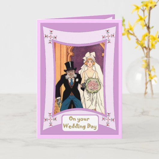 Bruid en haar vader kaart (Gele Bloem)